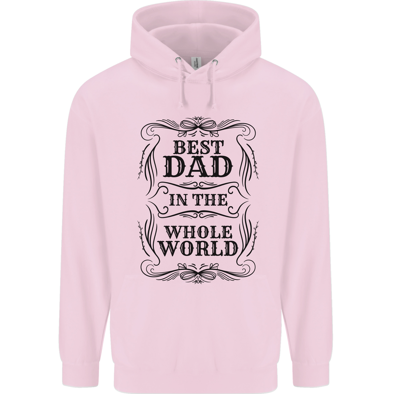 Fathers Day Best Dad in the Word Childrens Kids Hoodie Light Pink