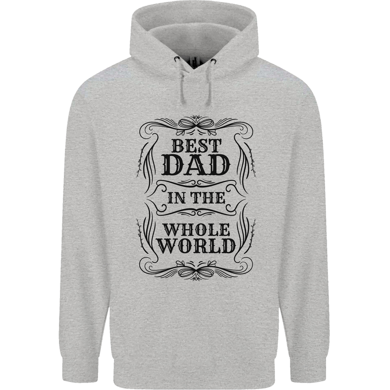 Fathers Day Best Dad in the Word Childrens Kids Hoodie Sports Grey