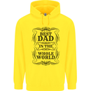 Fathers Day Best Dad in the Word Childrens Kids Hoodie Yellow