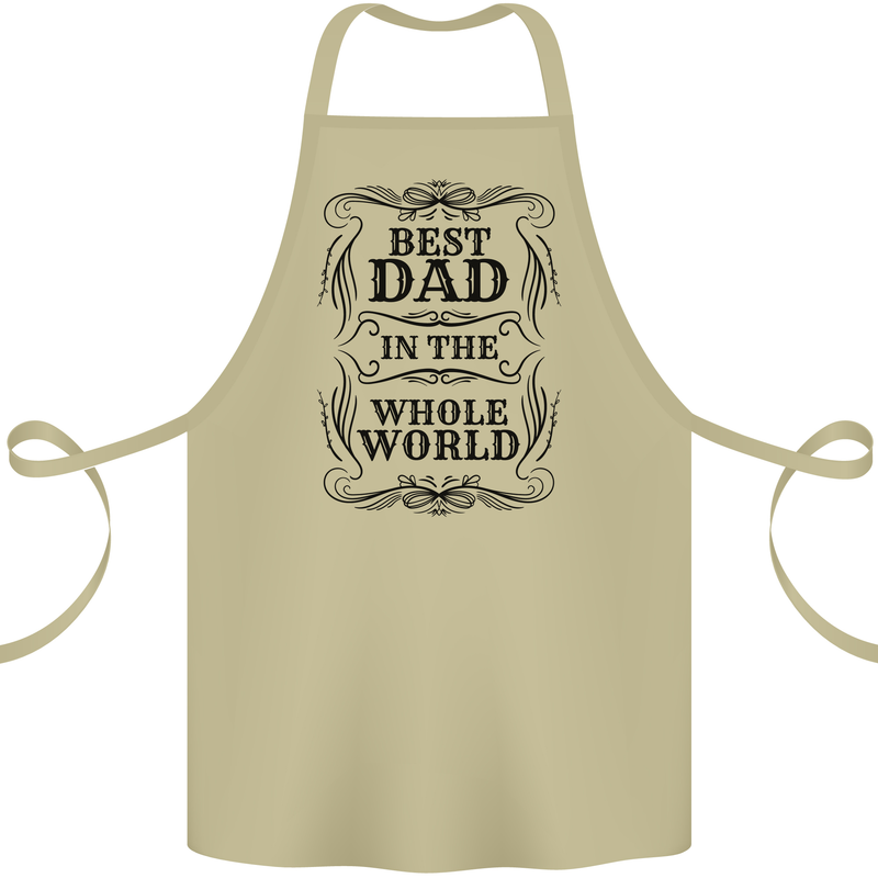 Fathers Day Best Dad in the Word Cotton Apron 100% Organic Khaki