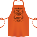 Fathers Day Best Dad in the Word Cotton Apron 100% Organic Orange