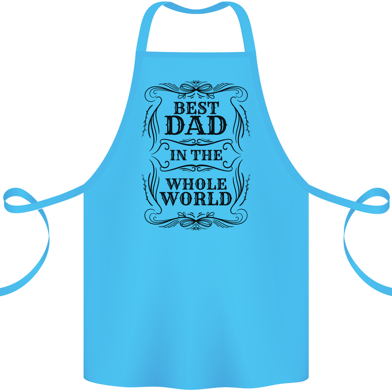 Fathers Day Best Dad in the Word Cotton Apron 100% Organic Turquoise