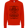 Fathers Day Best Dad in the Word Kids Sweatshirt Jumper Bright Red