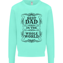 Fathers Day Best Dad in the Word Kids Sweatshirt Jumper Peppermint