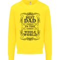 Fathers Day Best Dad in the Word Kids Sweatshirt Jumper Yellow