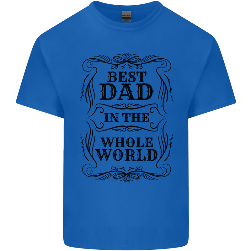 Fathers Day Best Dad in the Word Kids T-Shirt Childrens Royal Blue