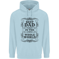 Fathers Day Best Dad in the Word Mens 80% Cotton Hoodie Light Blue