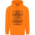 Fathers Day Best Dad in the Word Mens 80% Cotton Hoodie Orange
