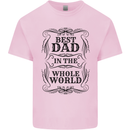 Fathers Day Best Dad in the Word Mens Cotton T-Shirt Tee Top Light Pink