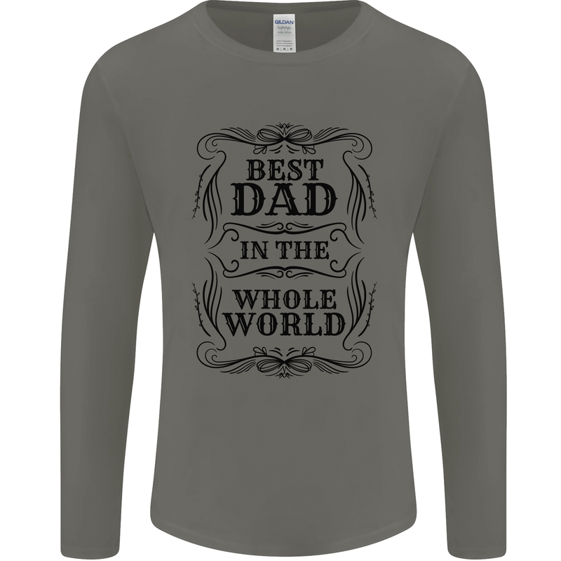 Fathers Day Best Dad in the Word Mens Long Sleeve T-Shirt Charcoal