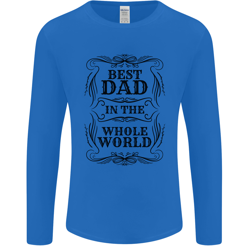 Fathers Day Best Dad in the Word Mens Long Sleeve T-Shirt Royal Blue