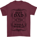 Fathers Day Best Dad in the Word Mens T-Shirt 100% Cotton Maroon