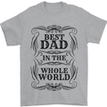 Fathers Day Best Dad in the Word Mens T-Shirt 100% Cotton Sports Grey