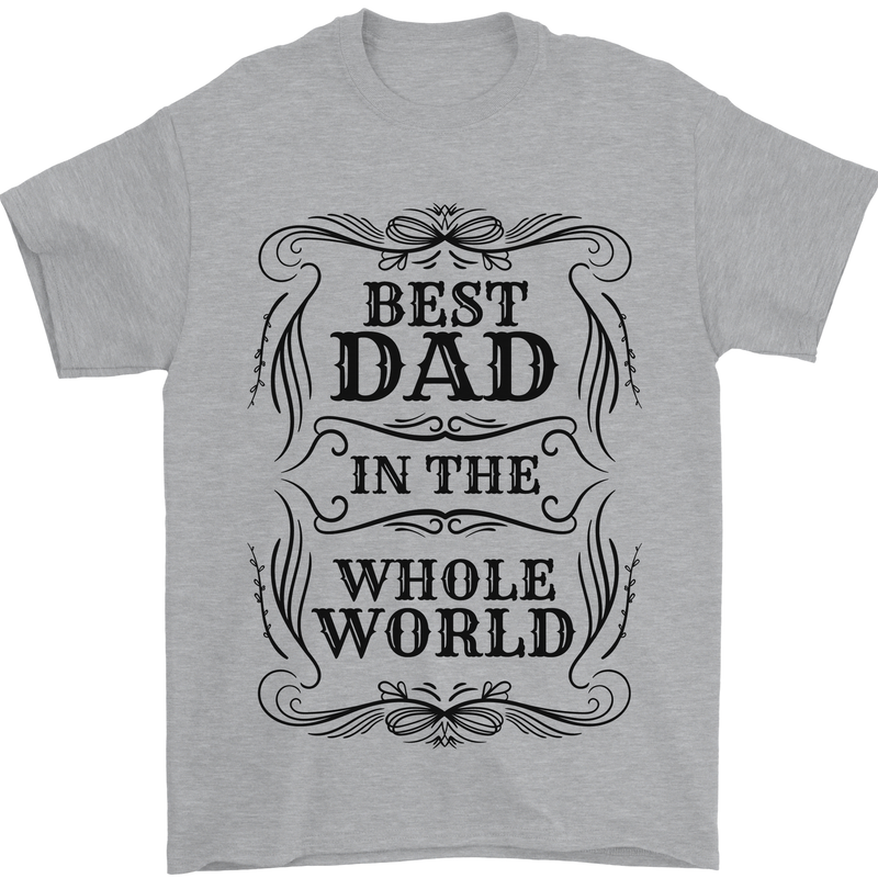 Fathers Day Best Dad in the Word Mens T-Shirt 100% Cotton Sports Grey