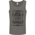 Fathers Day Best Dad in the Word Mens Vest Tank Top Charcoal