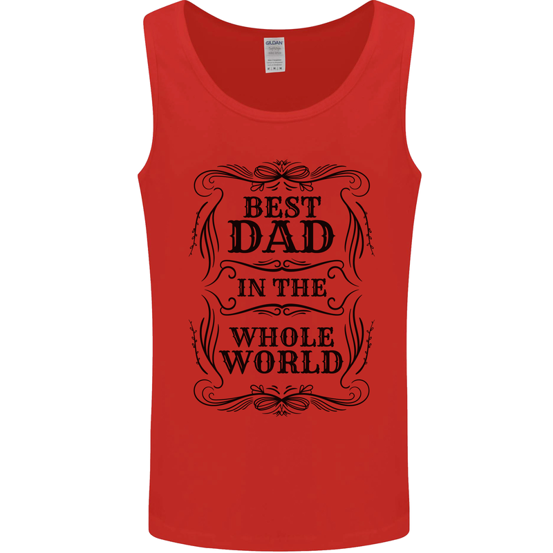 Fathers Day Best Dad in the Word Mens Vest Tank Top Red