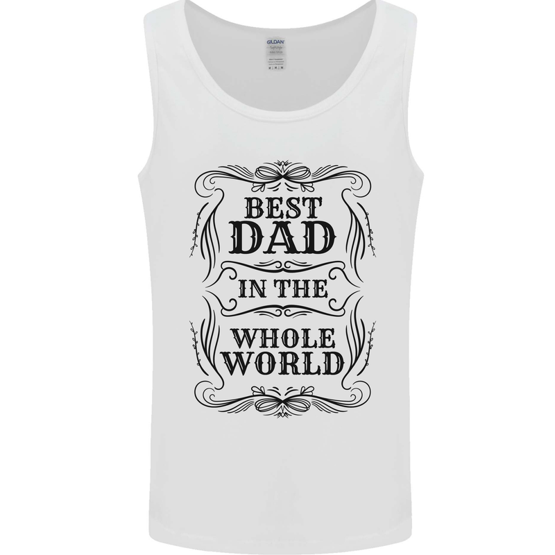 Fathers Day Best Dad in the Word Mens Vest Tank Top White