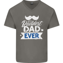 Fathers Day Daddest Dad Ever Mens V-Neck Cotton T-Shirt Charcoal