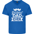 Fathers Day Daddest Dad Ever Mens V-Neck Cotton T-Shirt Royal Blue