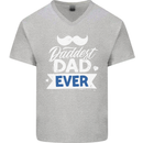 Fathers Day Daddest Dad Ever Mens V-Neck Cotton T-Shirt Sports Grey