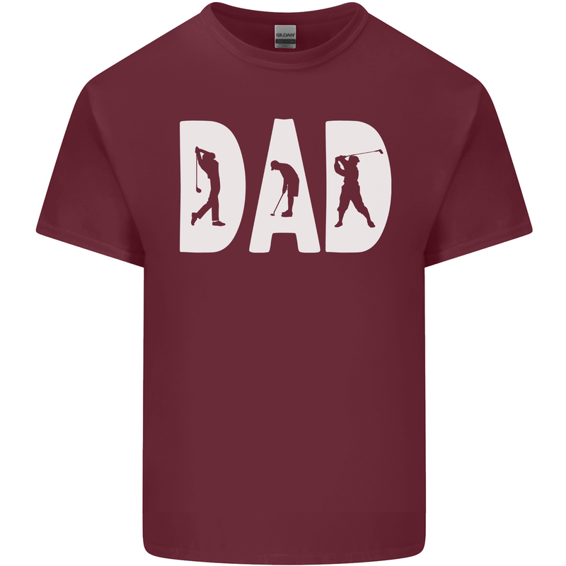 Fathers Day Golf Dad Golfer Golfing Mens Cotton T-Shirt Tee Top Maroon