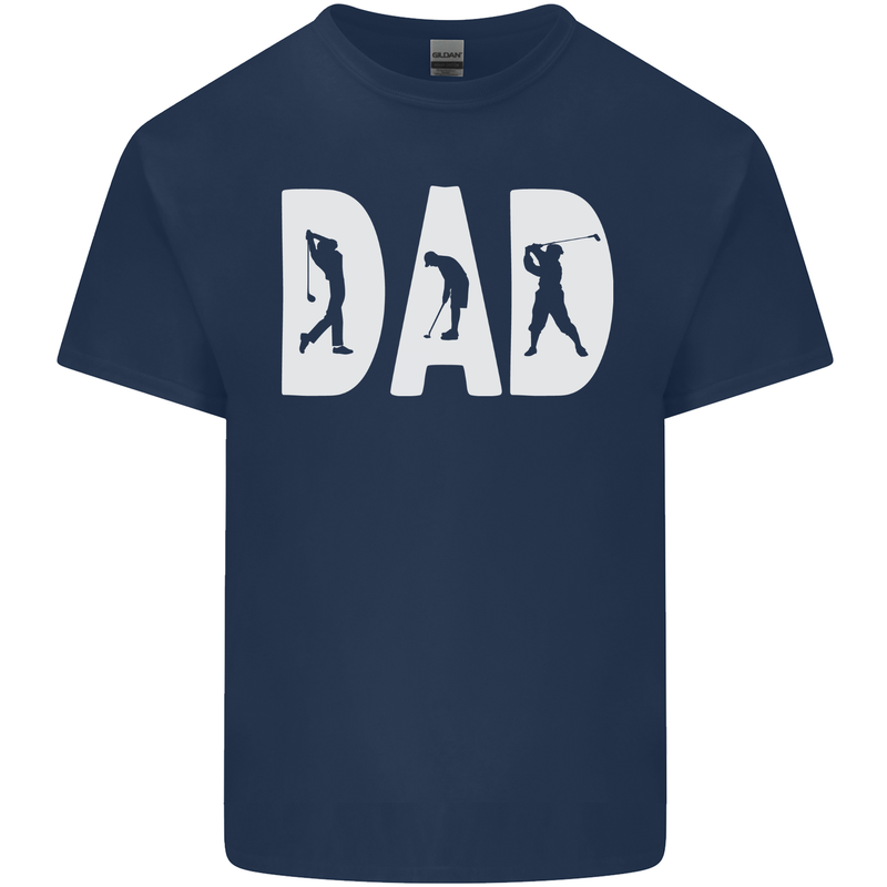 Fathers Day Golf Dad Golfer Golfing Mens Cotton T-Shirt Tee Top Navy Blue