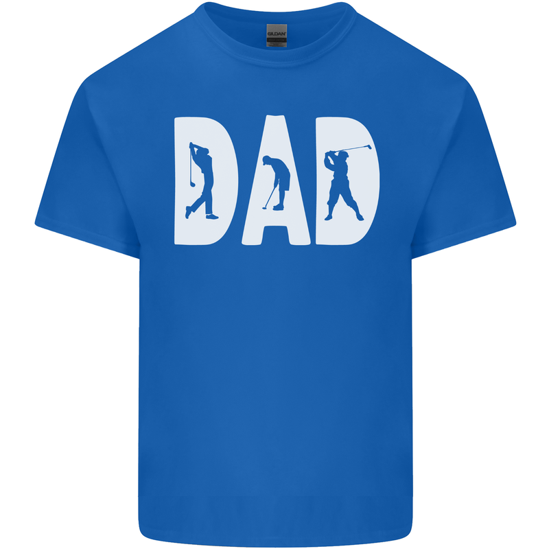 Fathers Day Golf Dad Golfer Golfing Mens Cotton T-Shirt Tee Top Royal Blue