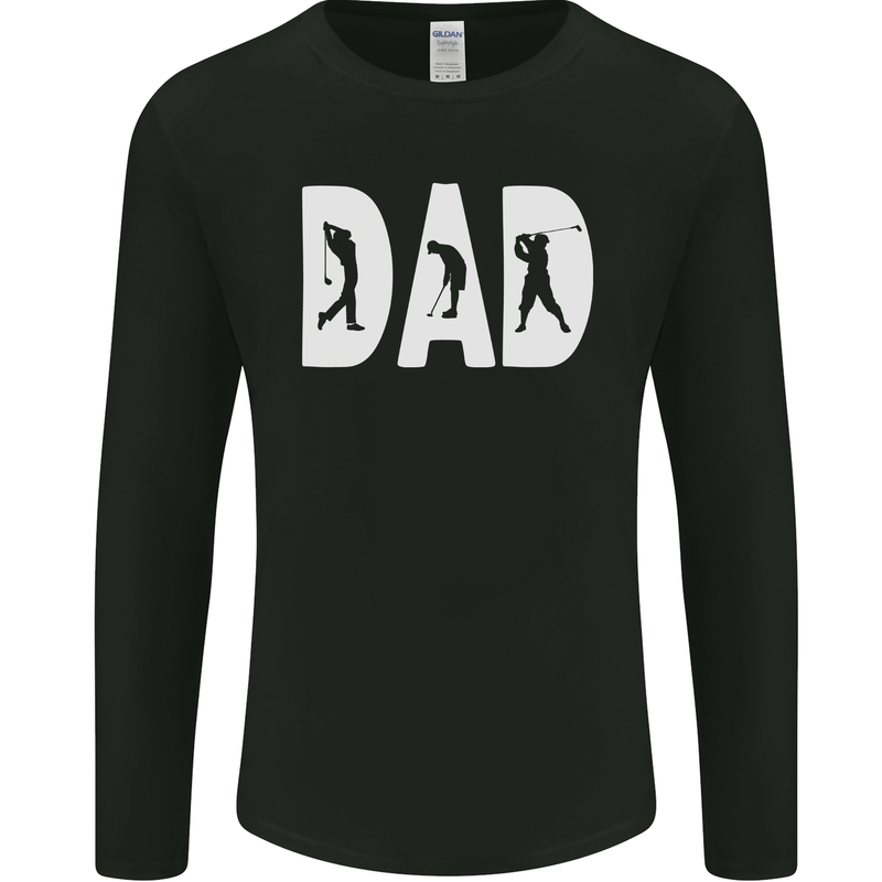 Fathers Day Golf Dad Golfer Golfing Mens Long Sleeve T-Shirt Black