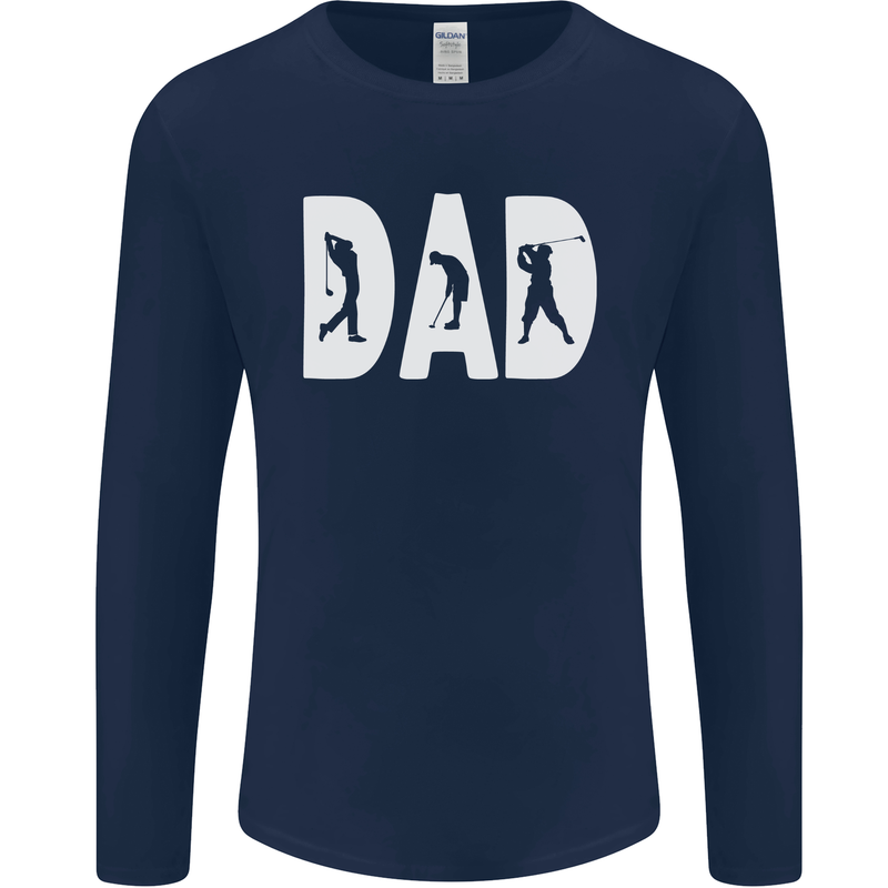 Fathers Day Golf Dad Golfer Golfing Mens Long Sleeve T-Shirt Navy Blue