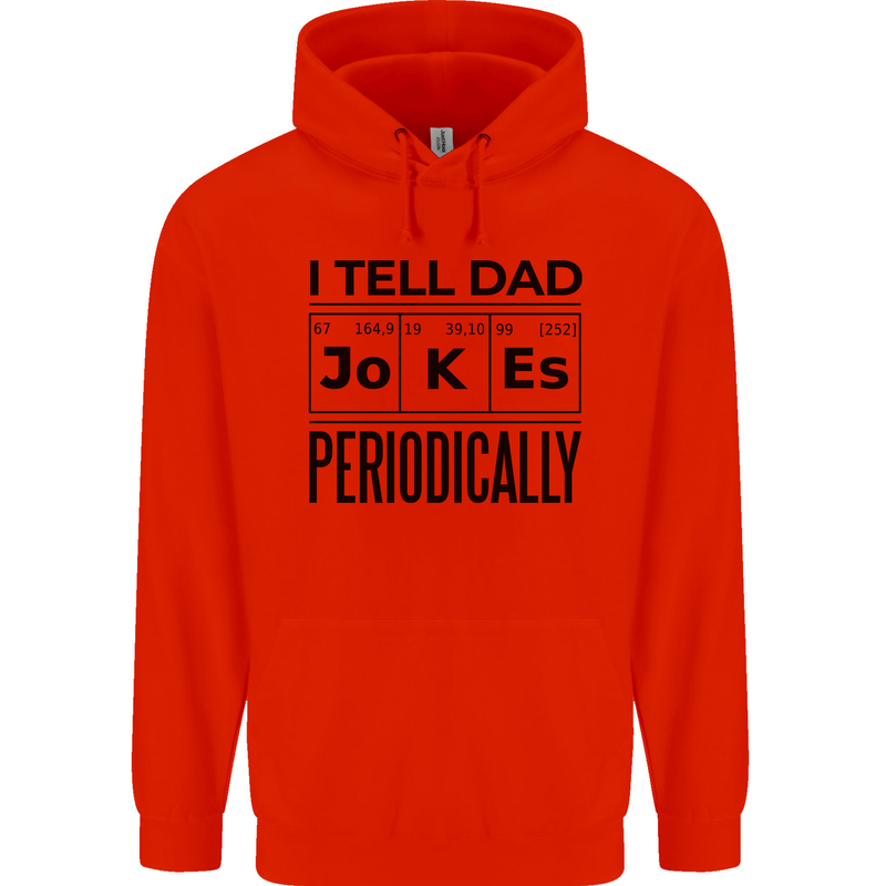 Fathers Day I Tell Dad Jokes Periodically Funny Childrens Kids Hoodie Bright Red