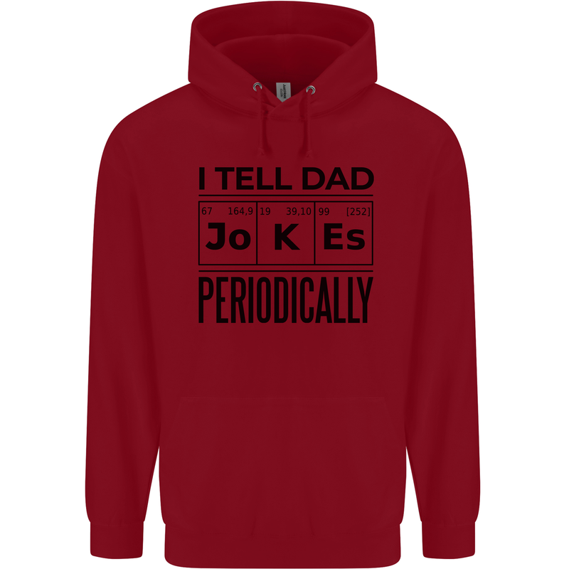 Fathers Day I Tell Dad Jokes Periodically Funny Childrens Kids Hoodie Red