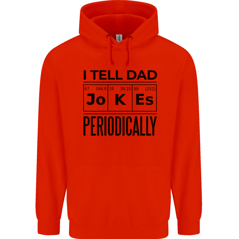 Fathers Day I Tell Dad Jokes Periodically Funny Mens 80% Cotton Hoodie Bright Red