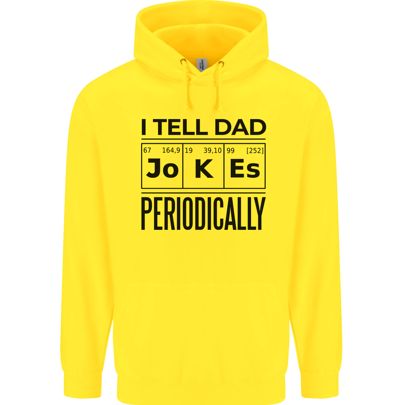 Fathers Day I Tell Dad Jokes Periodically Funny Mens 80% Cotton Hoodie Yellow
