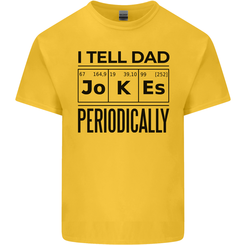 Fathers Day I Tell Dad Jokes Periodically Funny Mens Cotton T-Shirt Tee Top Yellow