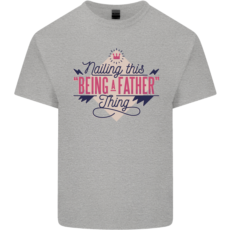 Fathers Day Nailing This Being a Father Dad Mens Cotton T-Shirt Tee Top Sports Grey