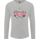 Fathers Day Nailing This Being a Father Dad Mens Long Sleeve T-Shirt Sports Grey