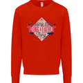 Fathers Day Nailing This Being a Father Dad Mens Sweatshirt Jumper Bright Red