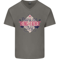 Fathers Day Nailing This Being a Father Dad Mens V-Neck Cotton T-Shirt Charcoal