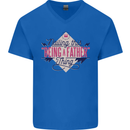 Fathers Day Nailing This Being a Father Dad Mens V-Neck Cotton T-Shirt Royal Blue