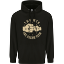Fathers Day Two Men One Dream Team Dad Son Mens 80% Cotton Hoodie Black