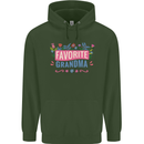 Favourite Grandma Grandparents Day Mens 80% Cotton Hoodie Forest Green