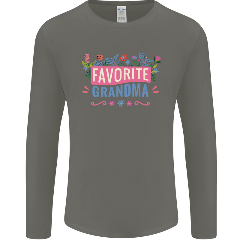 Favourite Grandma Grandparents Day Mens Long Sleeve T-Shirt Charcoal