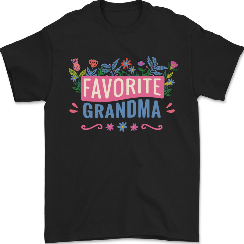 Favourite Grandma Grandparents Day Mens T-Shirt 100% Cotton Black