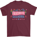 Favourite Grandma Grandparents Day Mens T-Shirt 100% Cotton Maroon