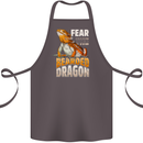 Fear the Bearded Dragon Cotton Apron 100% Organic Dark Grey
