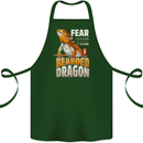 Fear the Bearded Dragon Cotton Apron 100% Organic Forest Green