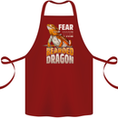 Fear the Bearded Dragon Cotton Apron 100% Organic Maroon