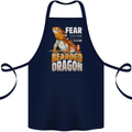 Fear the Bearded Dragon Cotton Apron 100% Organic Navy Blue