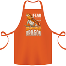 Fear the Bearded Dragon Cotton Apron 100% Organic Orange