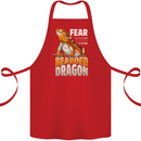 Fear the Bearded Dragon Cotton Apron 100% Organic Red
